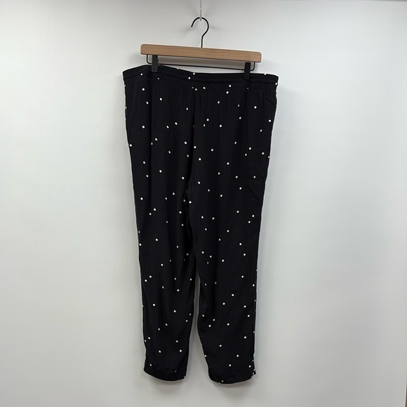 Ann Taylor LOFT Polka Dot High Rise Pull-On Tapered Pants Black Large - Picture 5 of 8